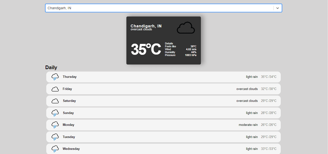 React Weather App
